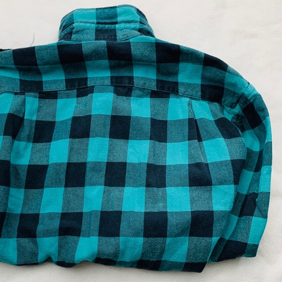Stussy Green Plaid Flannel button down Large - Picture 4 of 7